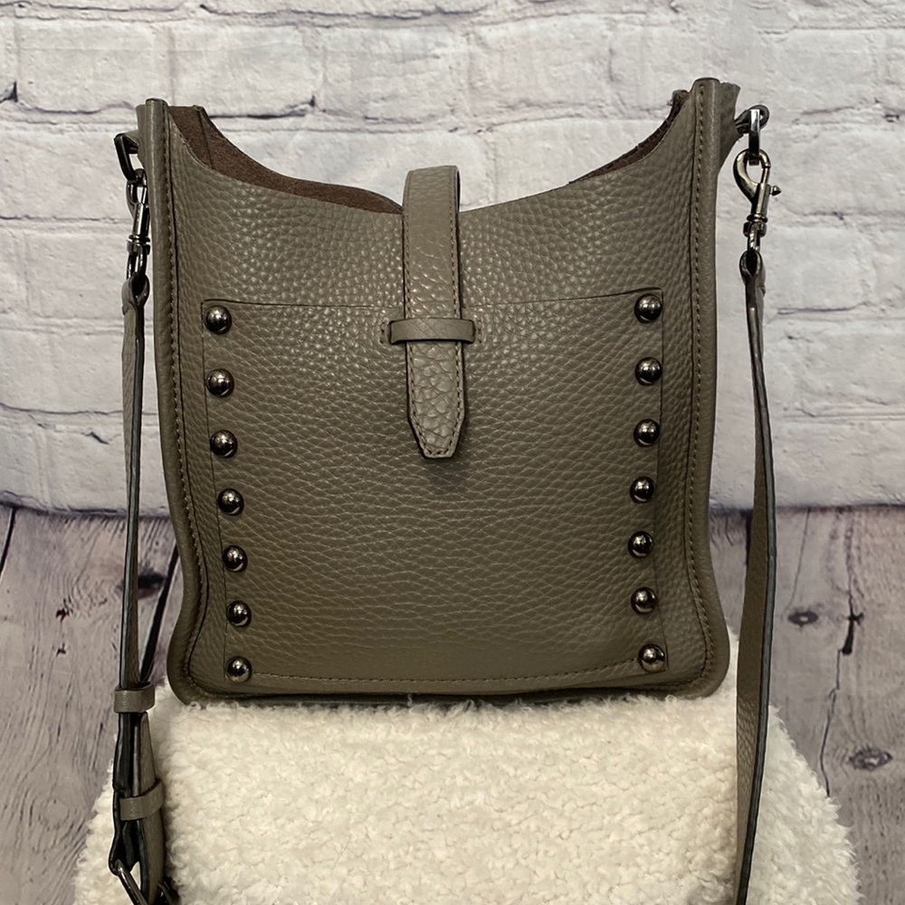 Rebecca Minkoff Studded Detail Crossbody Bag…S/M…Gray/Tan